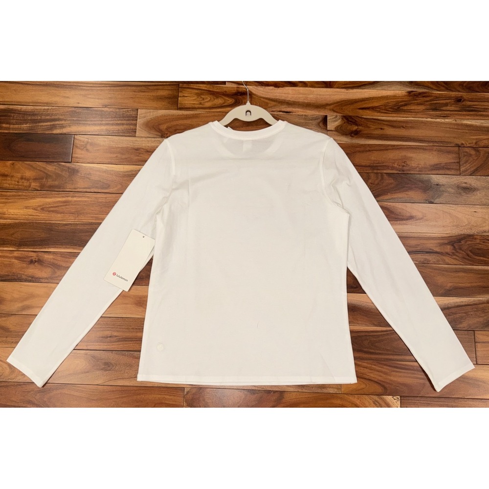 Lululemon Love Organic Cotton Crewneck Long Sleeve White Shirt LW3HS8S Size S